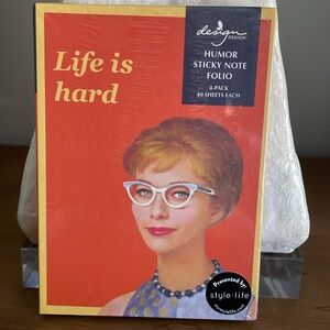 StyleLife Life is Hard Sticky Note Folio Hardcover